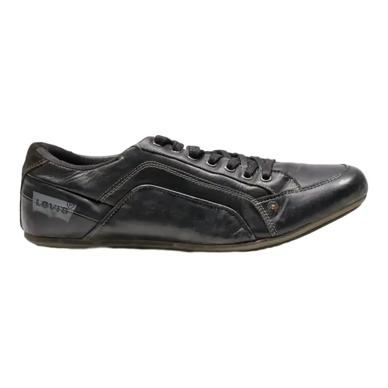 LEVI'S Sneaker Trainers Black Leather Mens UK 9