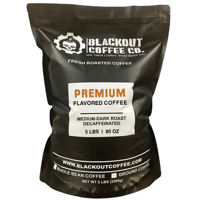 Premium Flavored Coffee 5 LB [DECAFFEINATED], BLUEBERRY CRUMBLE DECAF / WHOLE BEAN