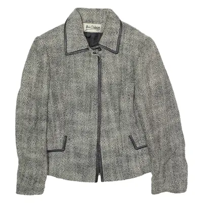 NAIN CHABASON Womens Blazer Jacket Grey Knit Wool 90s UK 10