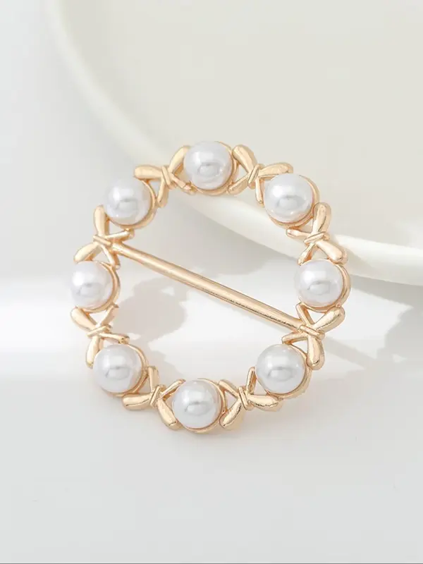 Faux Pearl Decorated Brooch Pin, Multifunctional Decorative Brooch for Women, Fashion Accessories for Daily Wear