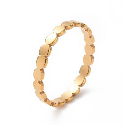 Ion Plating(IP) 201 Stainless Steel Oval Wrap Finger Ring for Women