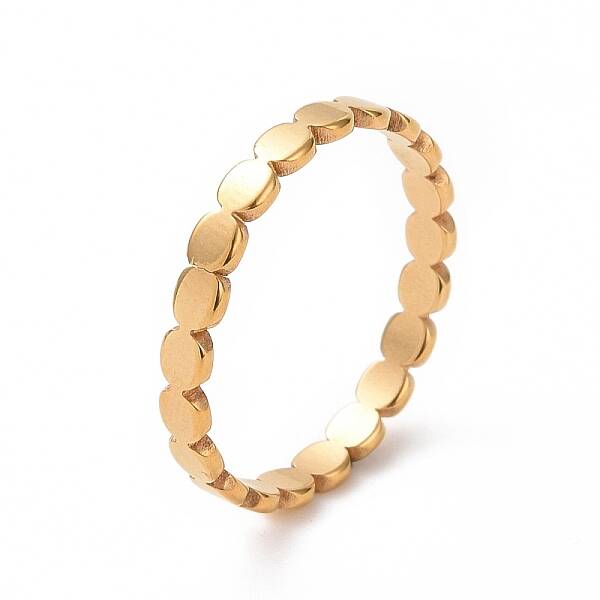 Ion Plating(IP) 201 Stainless Steel Oval Wrap Finger Ring for Women