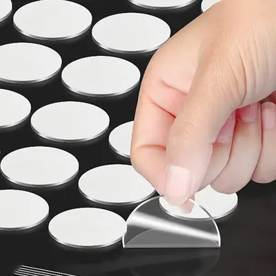 70pcs/set Round Transparent Double-sided Adhesive Tape, Acrylic Tape, Multipurpose Sticking Tool for Home Furniture, Push Sti...