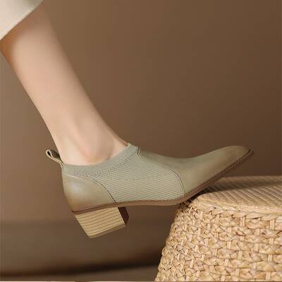 CHIKO Sherlyn Pointy Toe Block Heels Ankle Boots