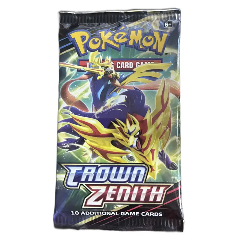 Crown Zenith Booster Pack - 10 Non-Sports Trading Cards with Rare Artifacts Including Gold Giratina, Palkia, Dialga & Arceus