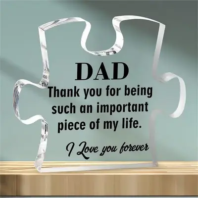 Acrylic Puzzle Design Desktop Ornament, Creative Festival Birthday Gift for Father