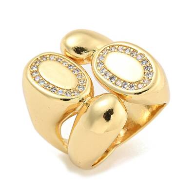 Brass Clear Cubic Zirconia Adjustable Rings