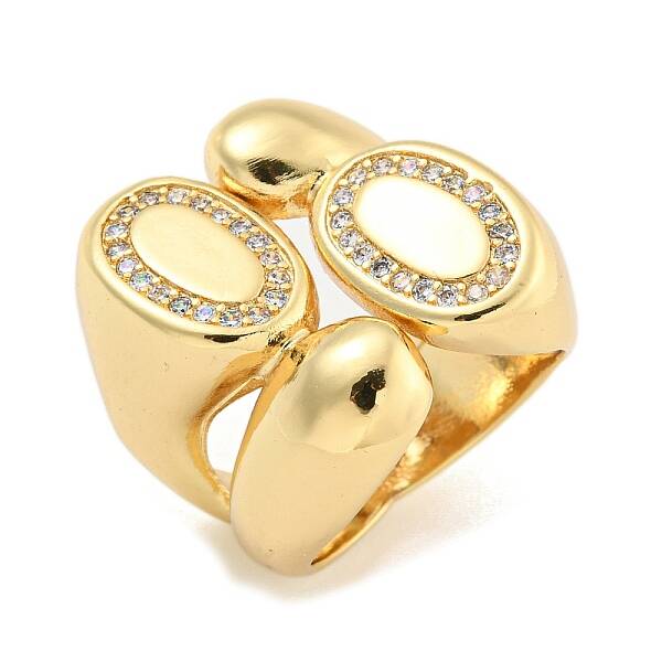Brass Clear Cubic Zirconia Adjustable Rings
