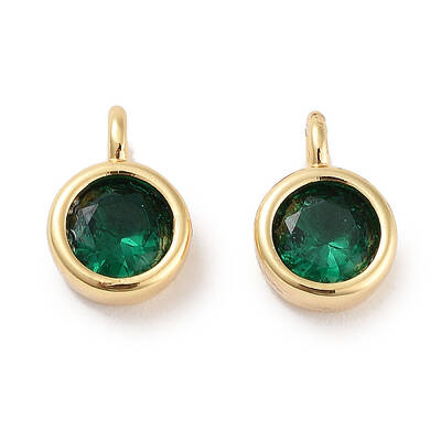 Brass Micro Pave Cubic Zirconia Charms
