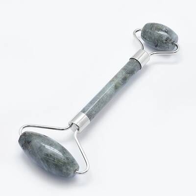 Natural Labradorite Brass Face Massager