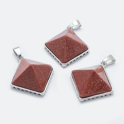 Synthetic Goldstone Pendants