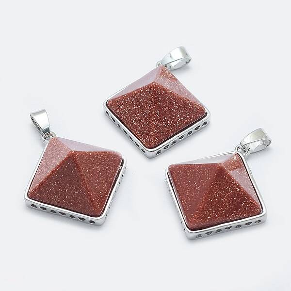 Synthetic Goldstone Pendants