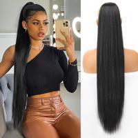 ORSUNCER Ponytail Extensions Drawstring Long Straight Fake Pony Tail Natural Soft Clip in Hair Extension Synthetic Heat Resis...