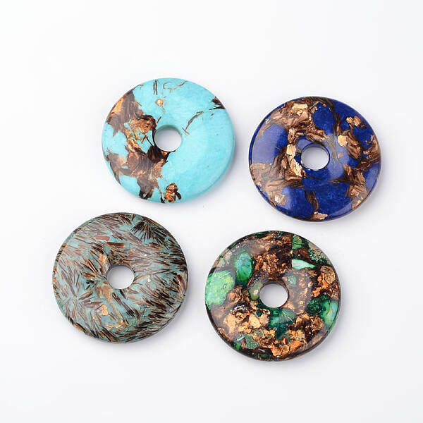 Assembled Bronzite and Imperial Jasper Big Pendants