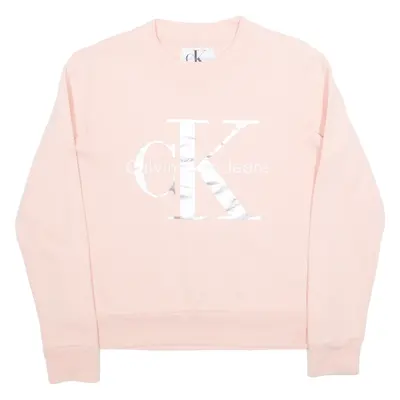 CALVIN KLEIN JEANS Womens Sweatshirt Pink XS