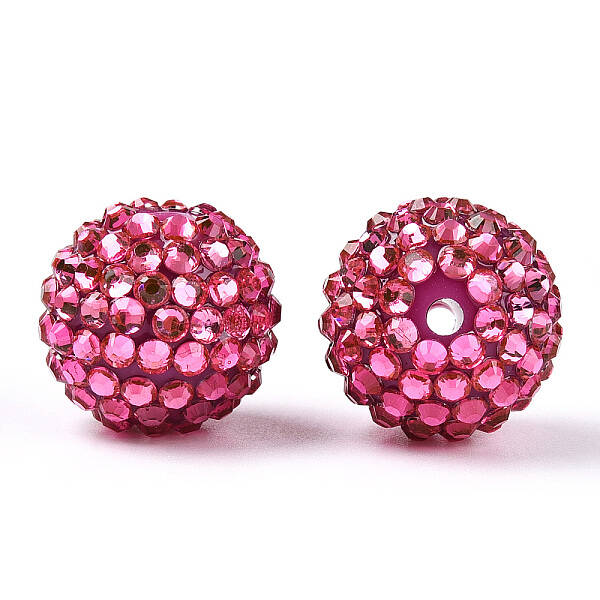 Transparent Resin Rhinestone Graduated Beads