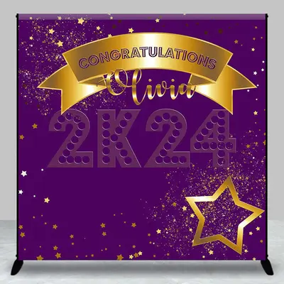 Purple Custom Graduation Backdrop for Party - Aperturee