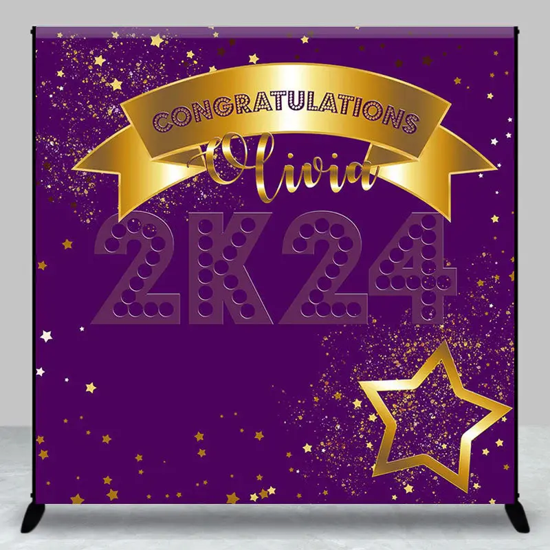 Purple Custom Graduation Backdrop for Party - Aperturee