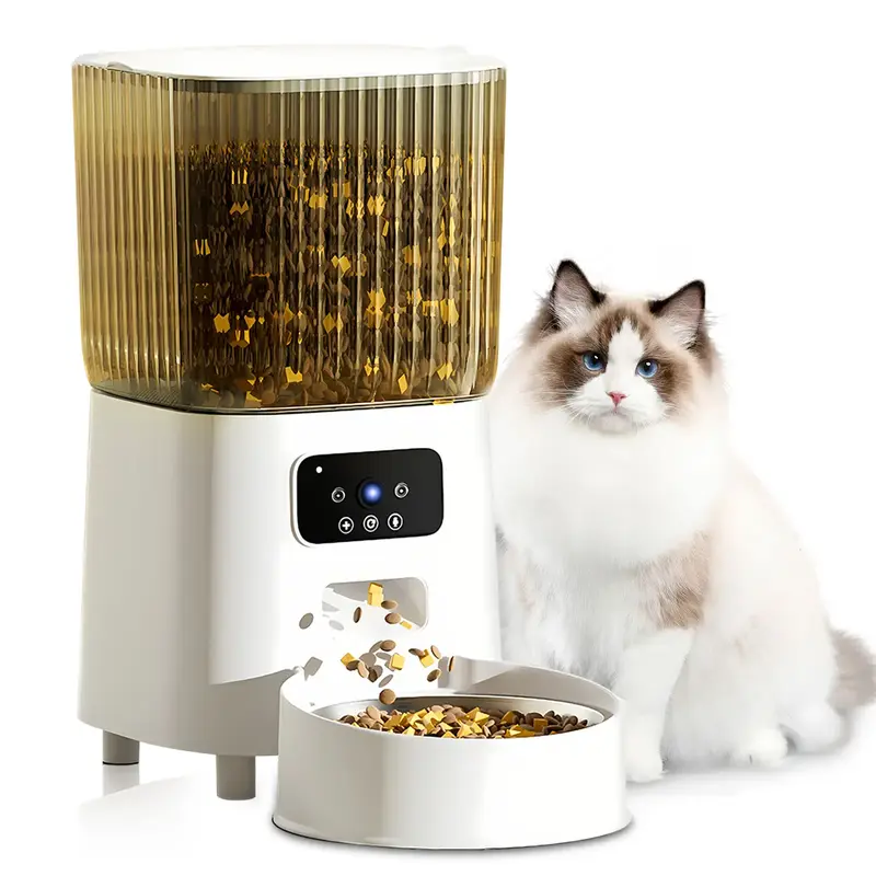 Smart Pet Feeder with 1080P Camera Remote Control & Scheduled Feeding Cat&Dog Food Bowl 5L Large Capacity ABS Stainless Steel...