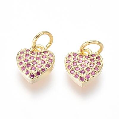 Brass Micro Pave Cubic Zirconia Charms