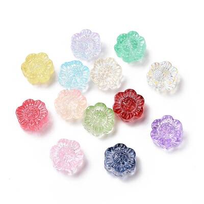 Transparent Spray Painted Glass Beads