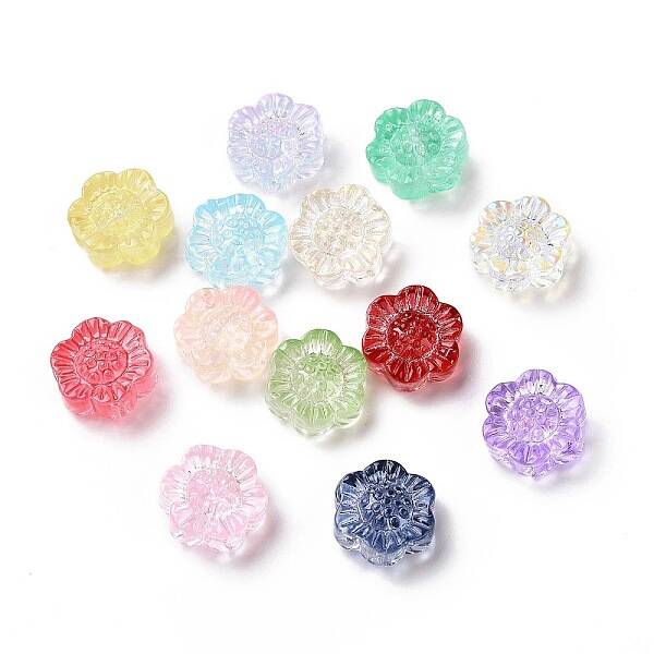 Transparent Spray Painted Glass Beads