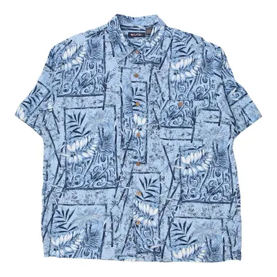 Puritan Floral Patterned Shirt - Large Blue Viscose