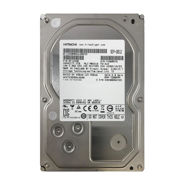 0F12450 Hitachi 3TB 6Gb/s SATA 7200 3.5-inch 64MB Hard Drive
