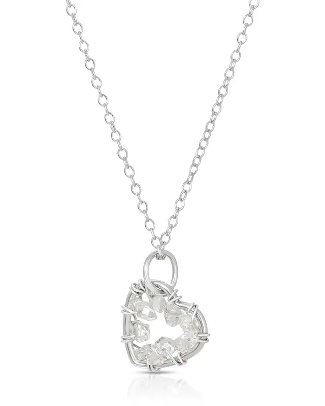 Bardot Herkimer Necklace | Metal Color: Silver