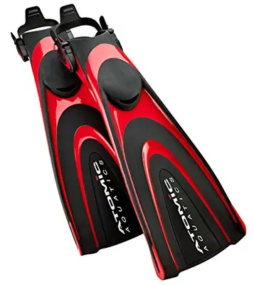 Open Box Atomic Aquatics Blade Fin for Scuba Diving and Snorkeling Fin, Small, Red - M:4.5-5.5 / W:5.5-7