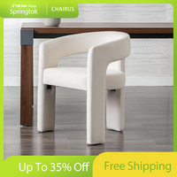 【FathersDayGift】CHAIRUS Linen Barrel Dining Chair with Open-Back, Modern Upholstered Accent Chairs,Side Armchair with 3 L...