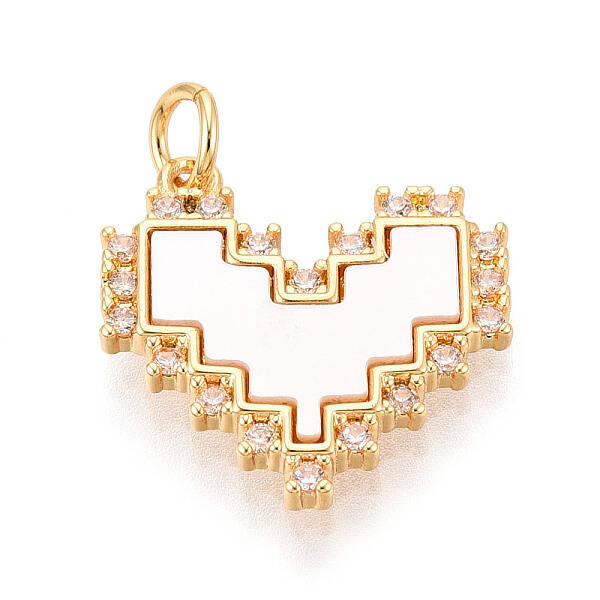 Brass Micro Pave Clear Cubic Zirconia Pendants