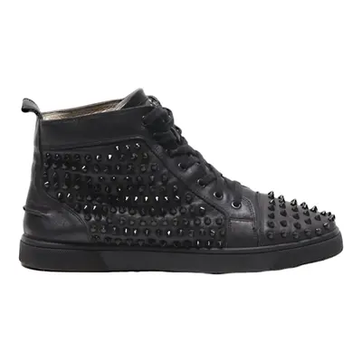 CHRISTIAN LOUBOUTIN High Top Trainers Black Leather Mens UK 9.5