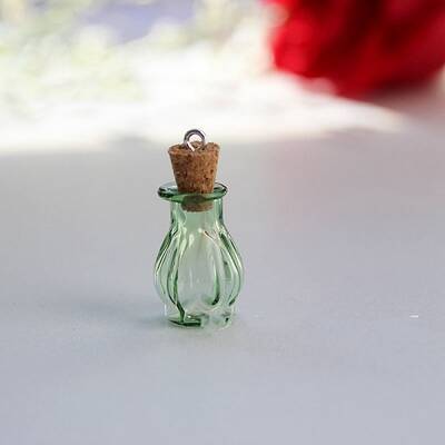 Glass Empty Wishing Bottle Pendants