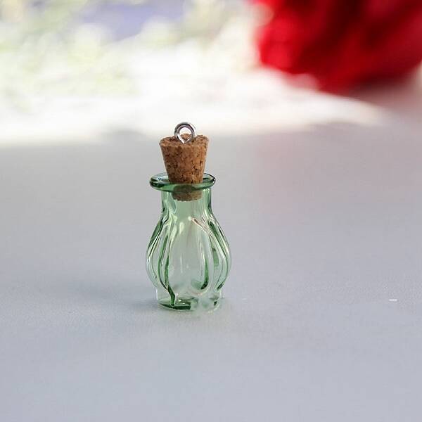 Glass Empty Wishing Bottle Pendants