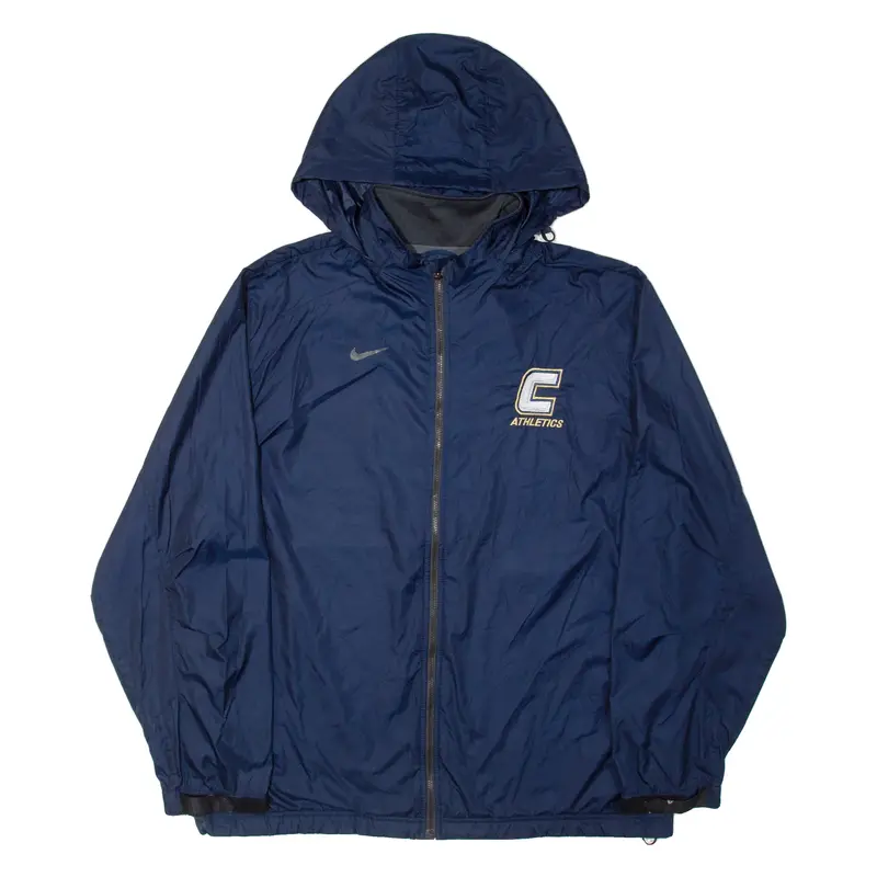 NIKE Mens Windbreaker Jacket Blue Hooded XL