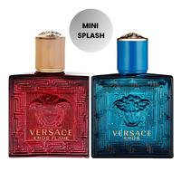 [2 PACK] Versace Eros Mini 0.17 oz (5 ml)  + Eros Flame Mini 0.17 oz (5 ml)