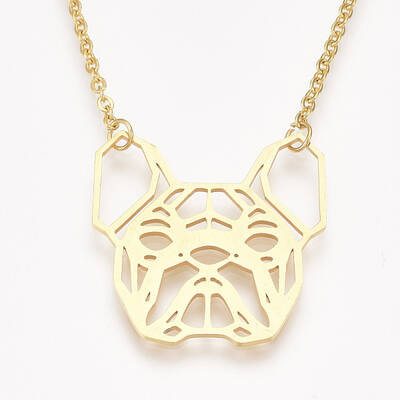 201 Stainless Steel Puppy Pendant Necklaces