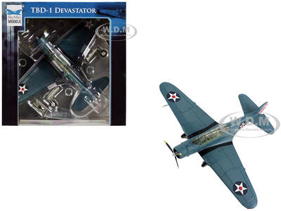 Douglas TBD-1 Devastator Bomber Aircraft Lt. Cdr. James Brett VT-2 USS Lexington (1942) United States Navy SkyMax Models Seri...