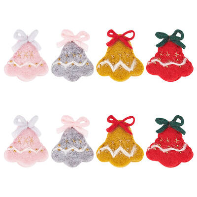 8Pcs 4 Colors Wool Felt Craft Christmas Bell