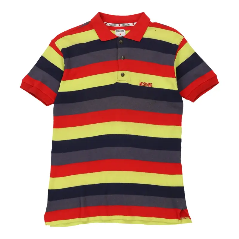Age 12 Moschino Striped Polo Shirt - Medium Multicoloured Cotton | Size: medium