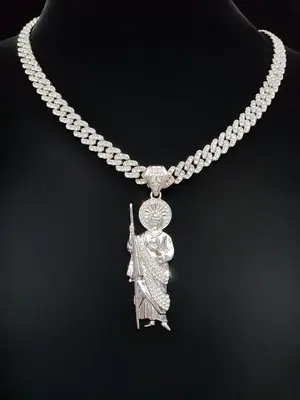 Saint Judas Shaped Pendant Necklace, Fashion Jewelry for Party, Daily Clothing Decor, Trendy All-match & Exquisite Jewelry fo...