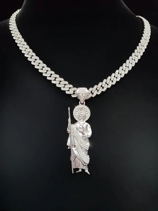 Saint Judas Shaped Pendant Necklace, Fashion Jewelry for Party, Daily Clothing Decor, Trendy All-match & Exquisite Jewelry fo...