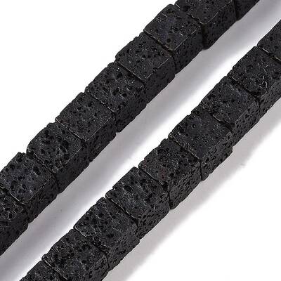 Frosted Natural Lava Rock Beads Strands