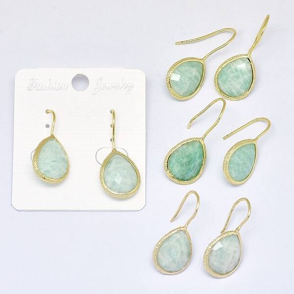 Natural Amazonite Dangle Earrings
