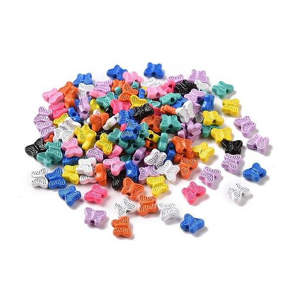 Spray Painted Alloy Beads