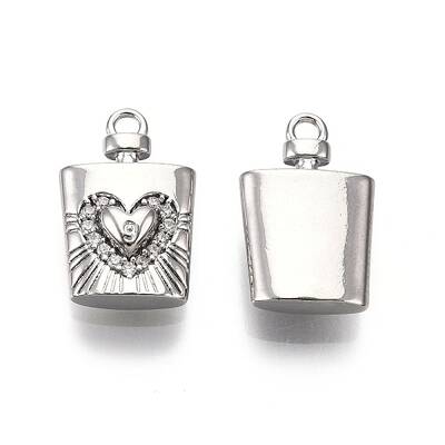 Brass Micro Pave Clear Cubic Zirconia Pendants