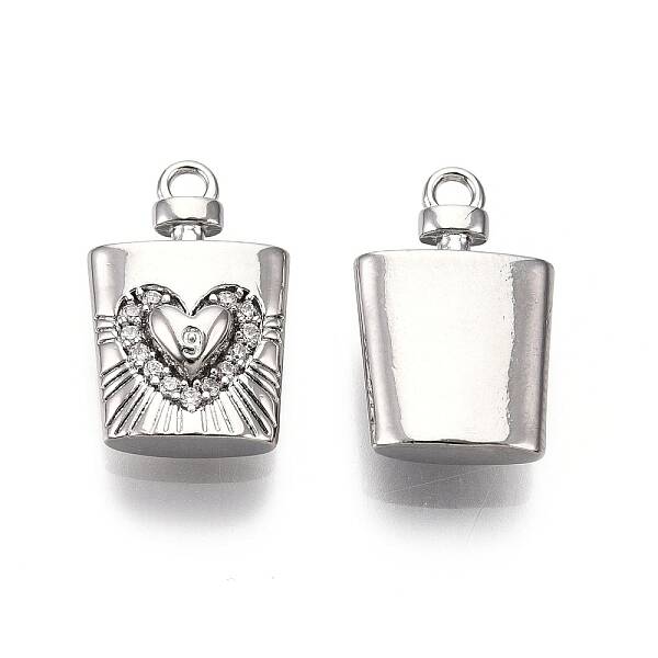 Brass Micro Pave Clear Cubic Zirconia Pendants