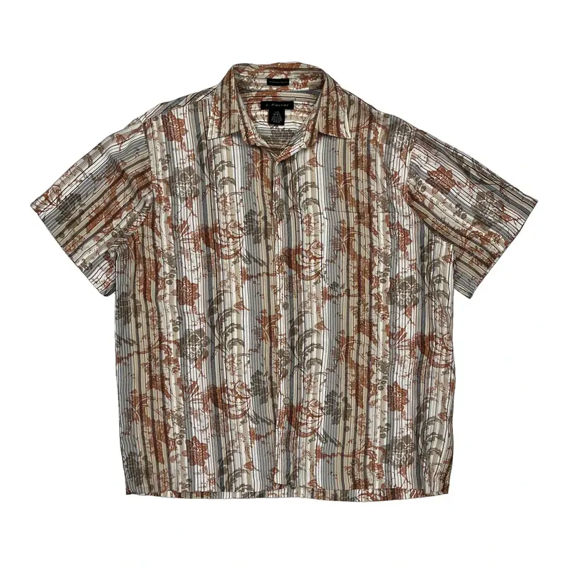 J. Ferrar Floral Hawaiian Shirt - Large Multicoloured Viscose