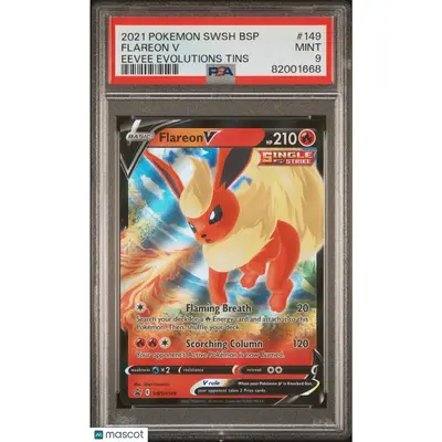 PSA 2021 Pokémon TCG Flareon V #149 Full Art 9
